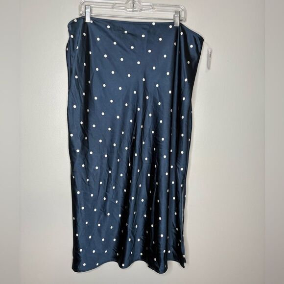 Old Navy Polka Dot Satin Midi Slip Skirt NWT - Picture 3 of 6